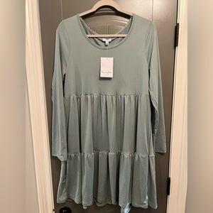 Love.Fire dress, Sage green/grey, Size L, NWT